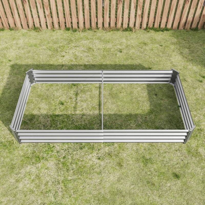 Large Galvanized Metal Raised Garden Bed Open Bottom Rust-Resistant