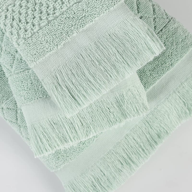 Superior Rolla Cotton Geometric Jacquard Plush Soft Hand Towel Set of 6