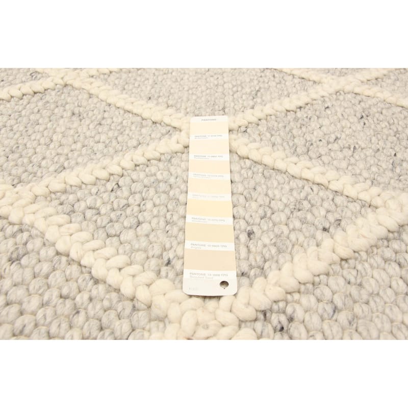 ECARPETGALLERY Braid weave Sienna Cream Wool Rug - 4'11 x 7'10
