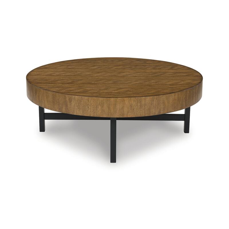 Signature Design by Ashley Steenlage Brown/Black Table (Set of 2) - 48" W x 48" D x 17" H