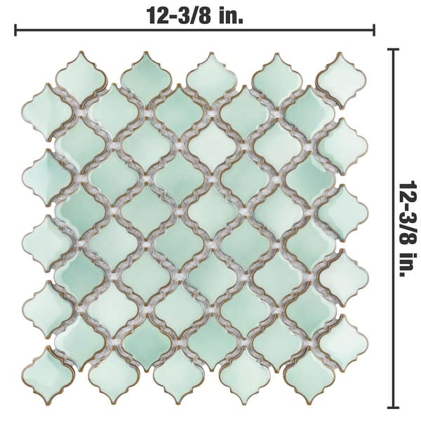 Merola Tile Hudson Tangier Mint Green 12-3/8" x 12-3/8" Porcelain Floor and Wall Tile
