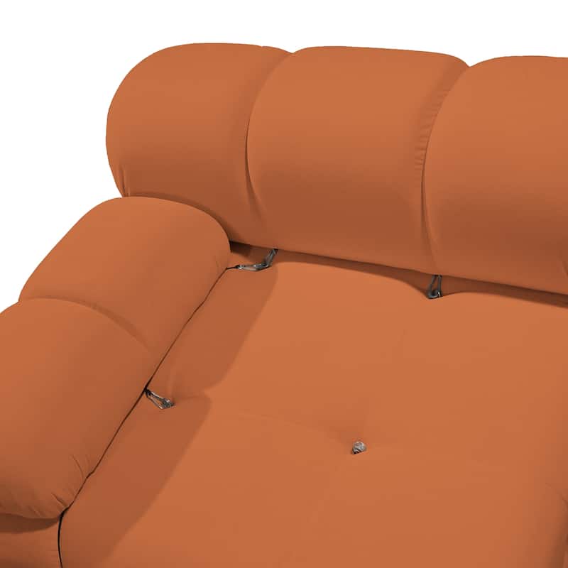 3-Seat Velvet Upholstered Sectional Sofa