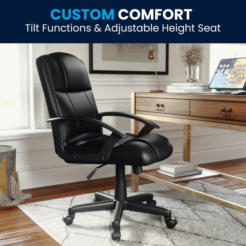 Mid-Back Padded Task Office Chair with Arms