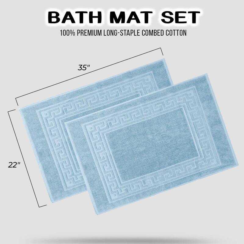 Superior Plush & Absorbent 900 GSM Cotton Bath Mat - (Set of 2)