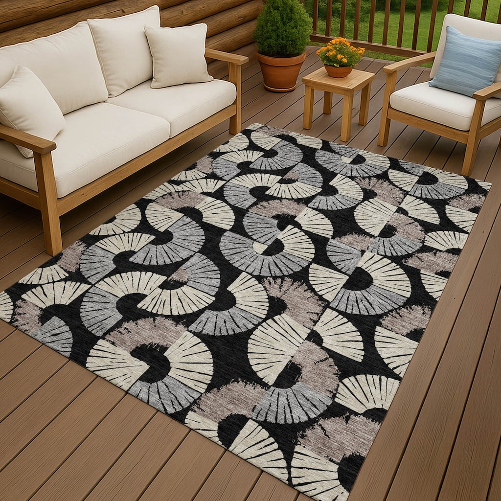 Machine Washable Indoor/ Outdoor Modern Jay Chantille Rug