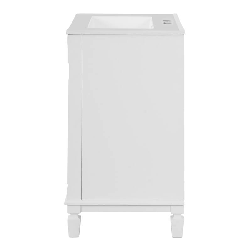 24'' Freestanding Bathroom Vanity with White Integrated Ceramic Sink - 24'' x 18.4'' x 33.8''