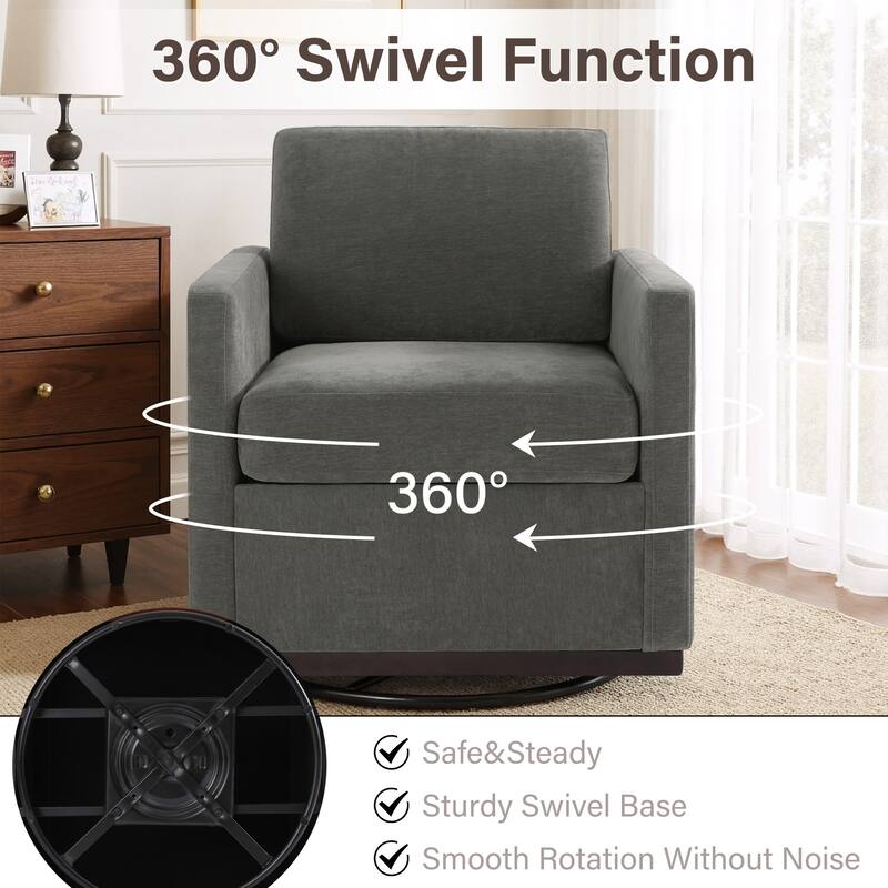 Modern Upholstered Swivel Accent Arm Chair