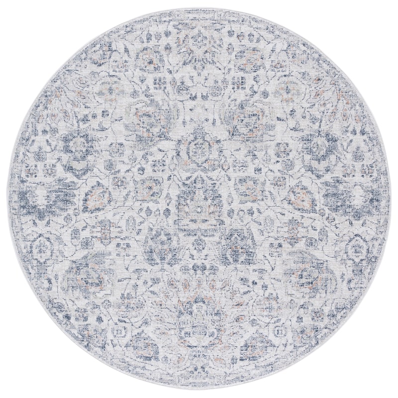 SAFAVIEH Hunter Sherie Transitional Rug - 6'7" Round - Ivory/Dark Grey/Sage