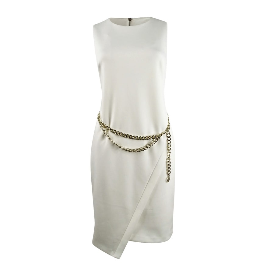 Tommy Hilfiger Women's Asymmetrical-Hem Chain Sheath Dress - Bed Bath & Beyond