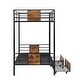 preview thumbnail 5 of 21, Twin XL over Twin XL Metal Bunk Bed with MDF Board Guardrail and Two Storage Drawers