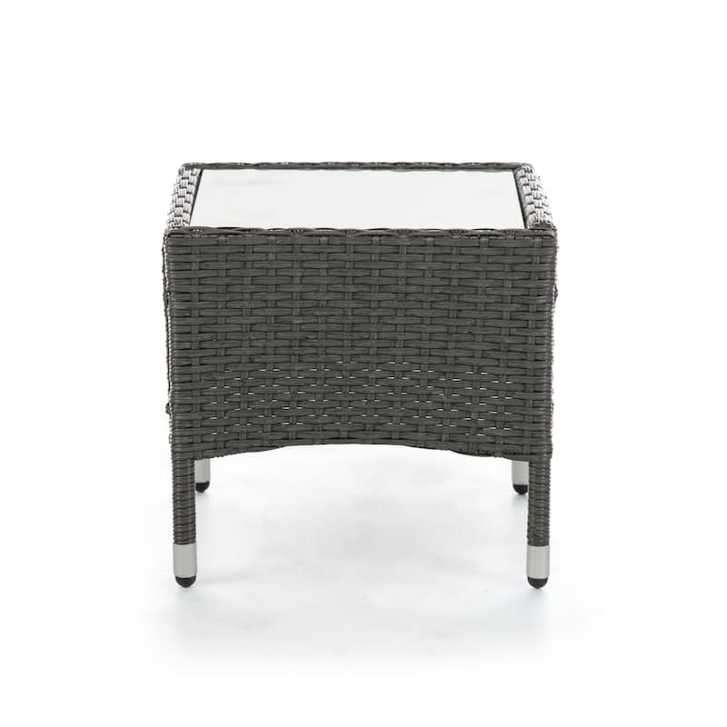 Zaara Compact Contemporary Wicker 3-Piece Outdoor Wicker Conversation Set by M&L Co
