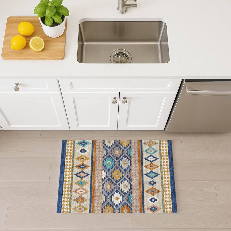 Machine Washable Indoor/ Outdoor Global Clemente Chantille Rug