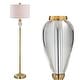 preview thumbnail 1 of 8, Adalyn 60" Crystal / Metal LED Floor Lamp, Brass Gold/Clear by JONATHAN Y - Brass Gold/Clear - 60" H x 15" W x 15" D