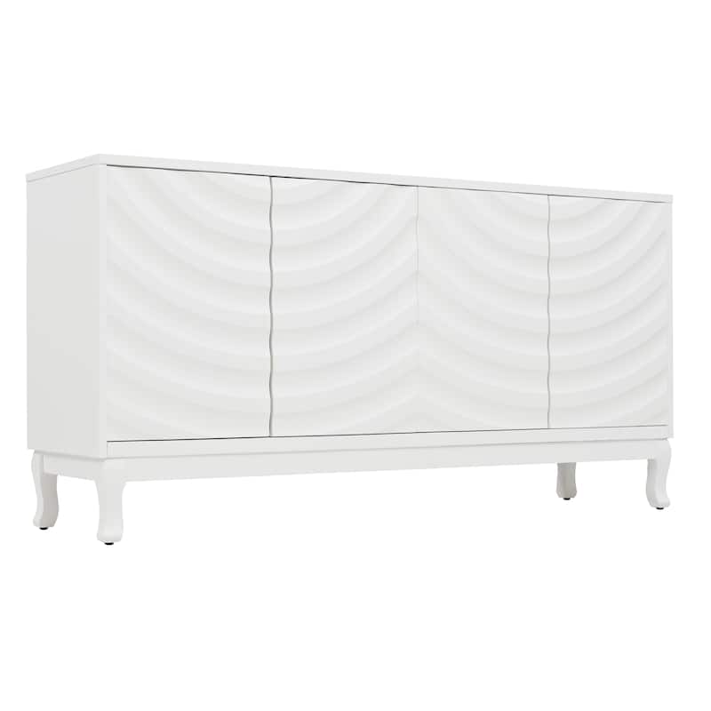 Elegant Sideboard with Arched Groove Design for Living Room