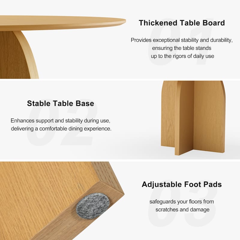 Solid Wood Round Dining Table for 4-8 People Nordic style