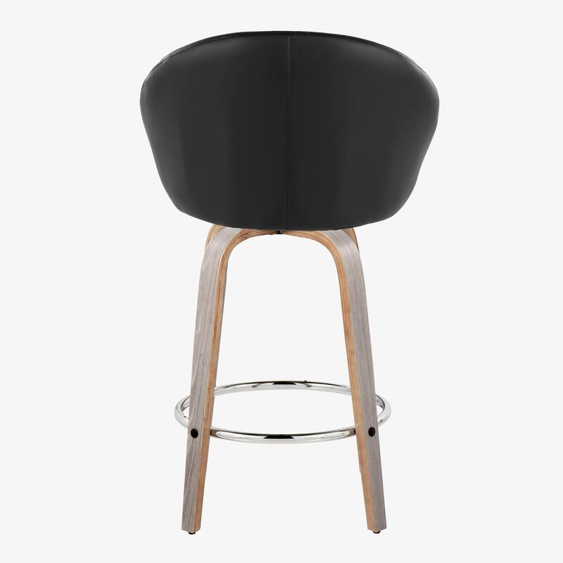 Carson Carrington Livesey High Back 26" Fixed-Height Counter Stool with Bent Wood Legs & Round Footrest (Set of 2)