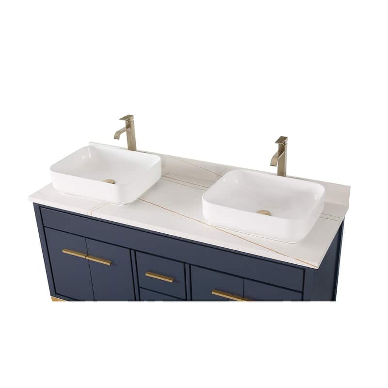 60" Tennant Brand Vessel sink Beatrice Double Sink Vanity