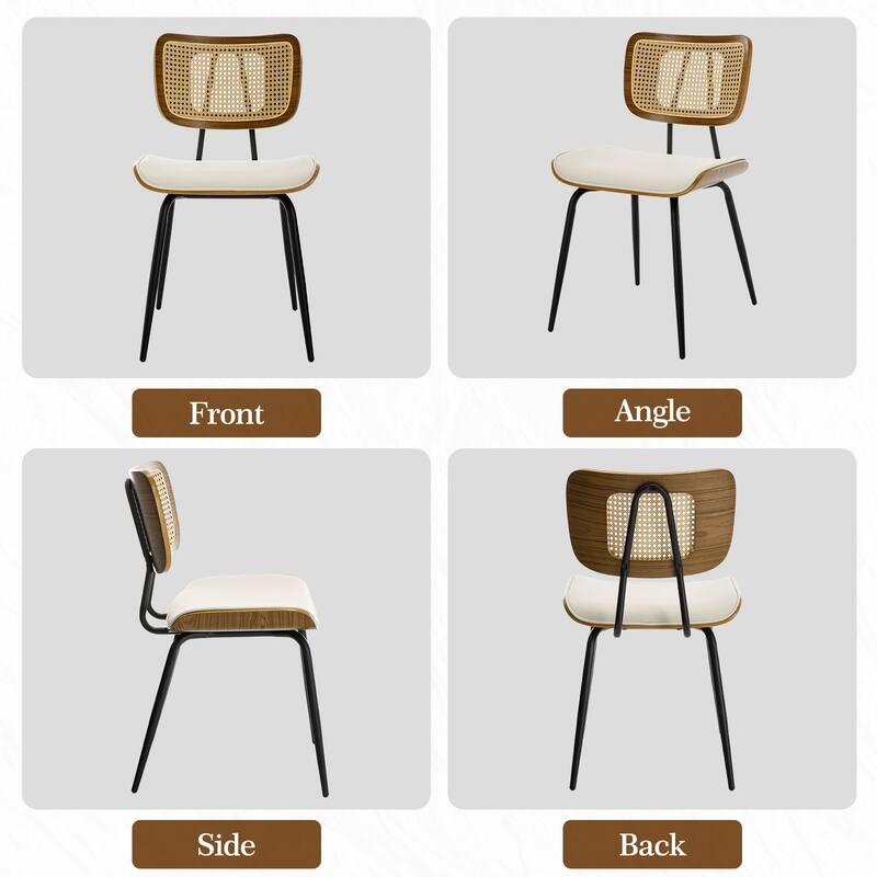 Faux Leather Upholstered Dining Chairs Set of 2/4 - 33.5" H x 17.5" W x 23" D