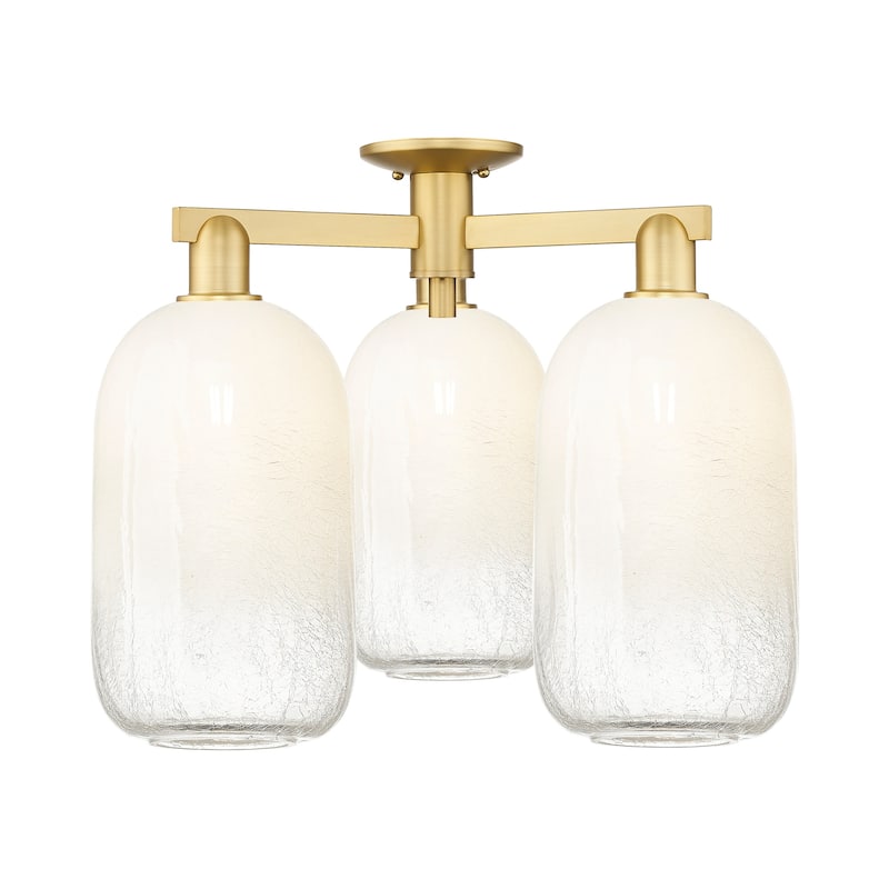 Innovations Lighting 716-3F-17-25 Brookhaven Cloche Semi-Flush - Satin Gold / Opal