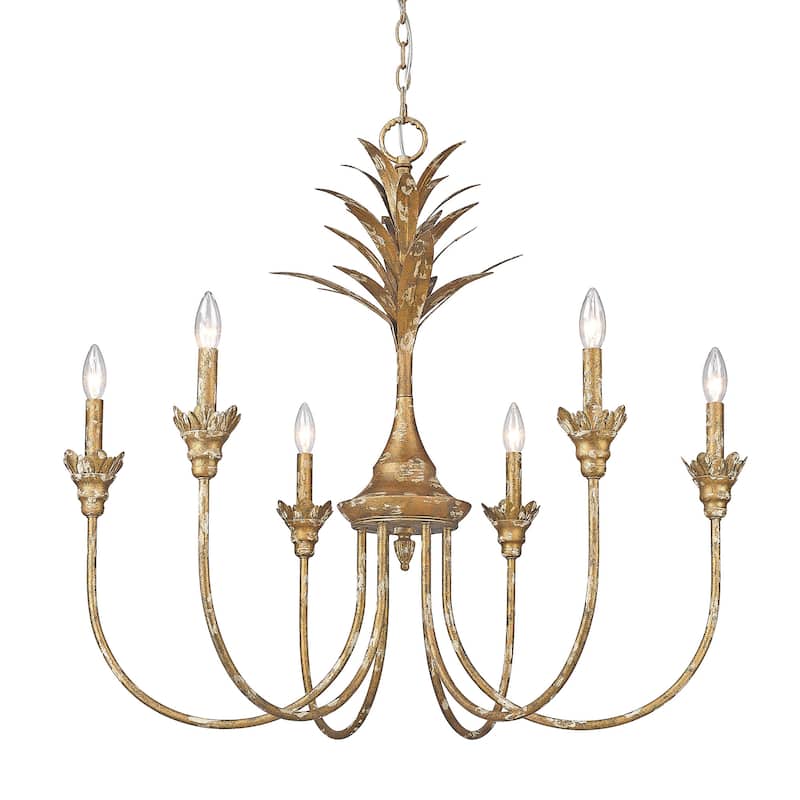 Golden Lighting 0846-6 Lillianne 6 Light 34" Wide Taper Candle