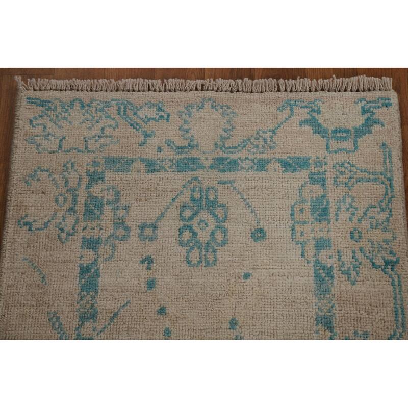 Vegetable Dye Oriental Oushak Turkish Rug Hand-knotted Wool Carpet - 2'0" x 3'10"