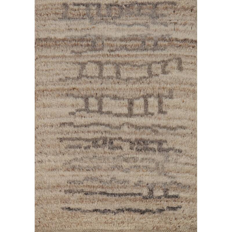 Earth Tone Moroccan Oriental Accent Rug Handmade Wool Carpet - 2'0"x 3'0"