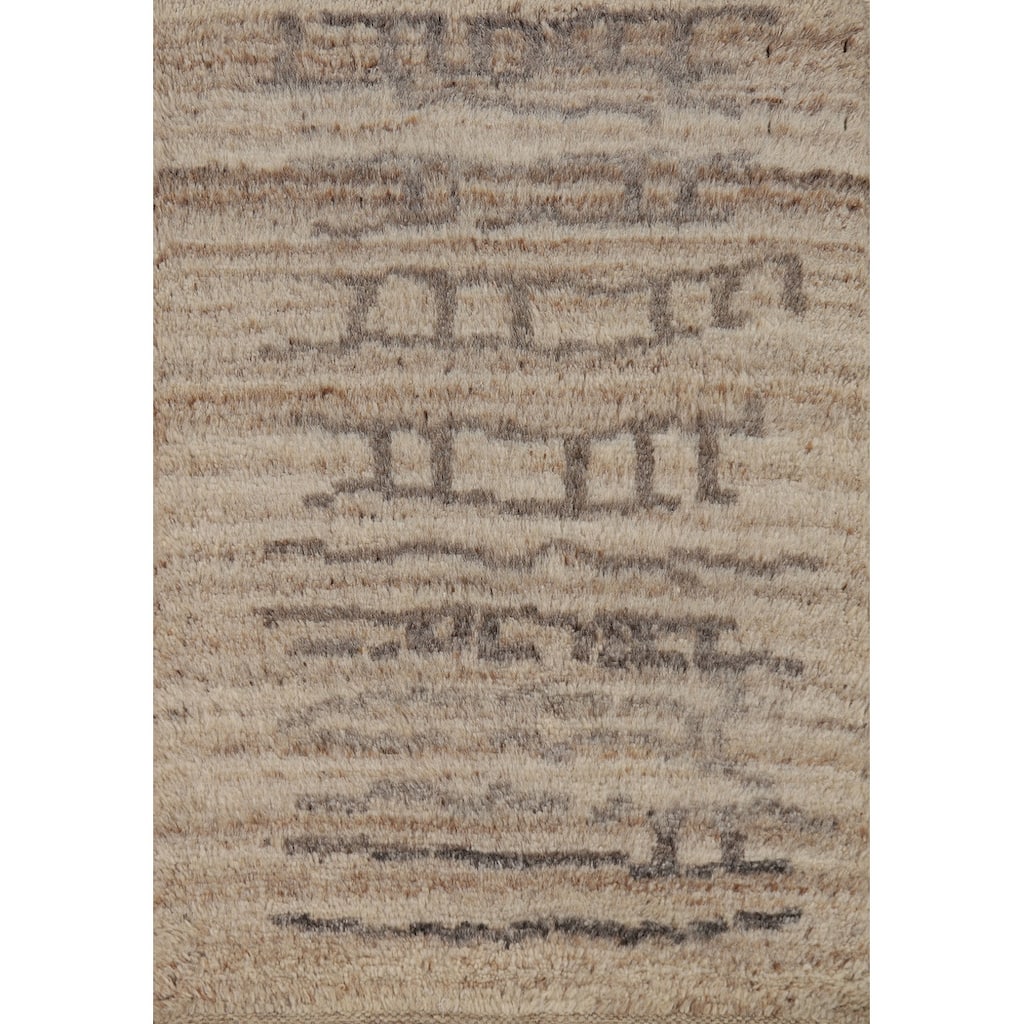 Earth Tone Moroccan Oriental Accent Rug Handmade Wool Carpet - 2'0"x 3'0"