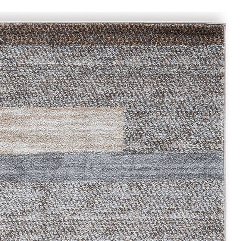 Beny 5 x 7 Medium Area Rug, Abstract Stripe Pattern, Gray, Brown, Cream - 5 x 7
