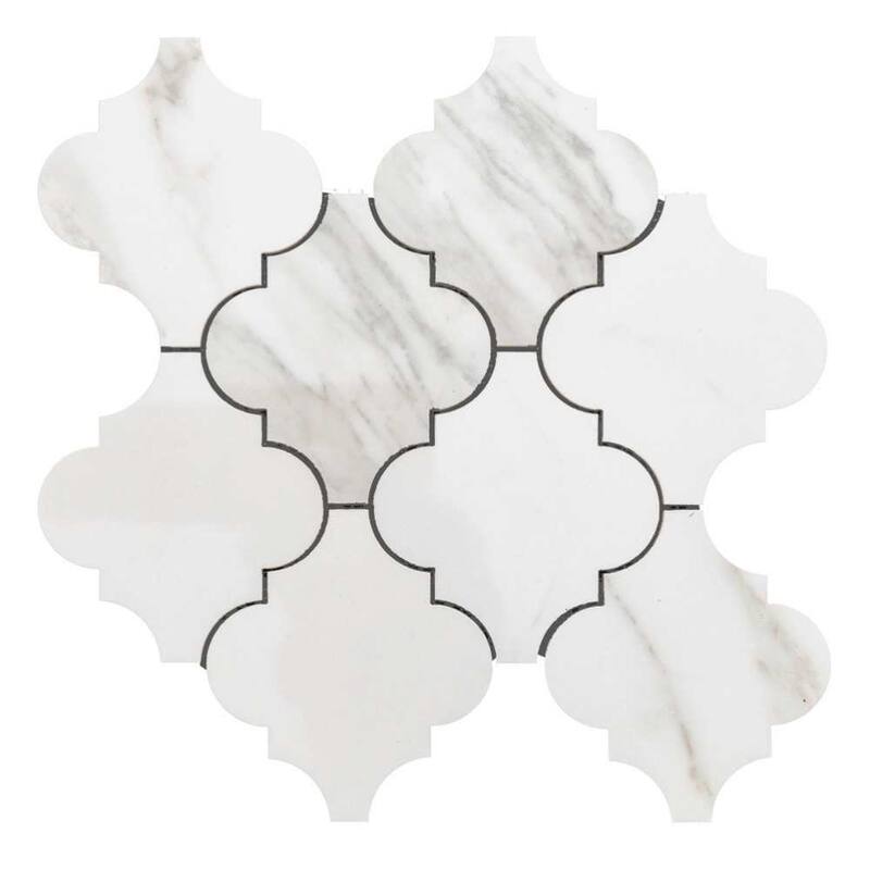 The Tile Life Stately Arabesque 11x12 Calacatta Gold Porcelain Floor, Wall & Backsplash Tile