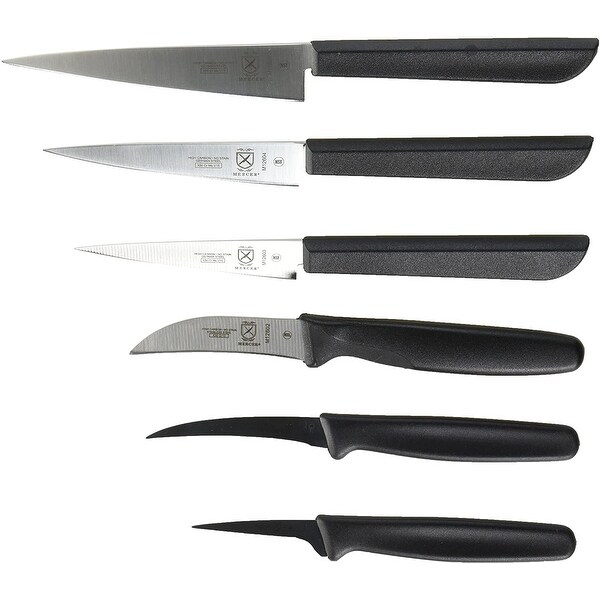 Mercer Culinary M12610 7 Piece Carving Knife Set, Black