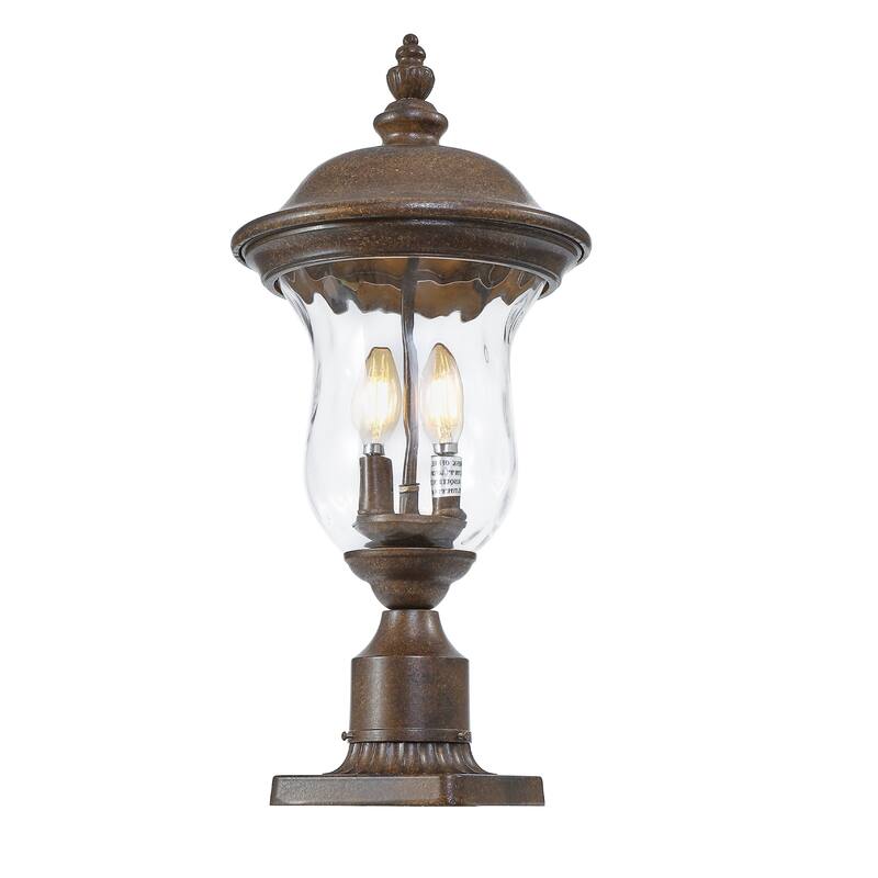 21" Waterproof Garden Patio Lantern with Clear Glass Shade, Classic Bronze Finish, for Yard, Porch, Walkway, Driveway Lighting