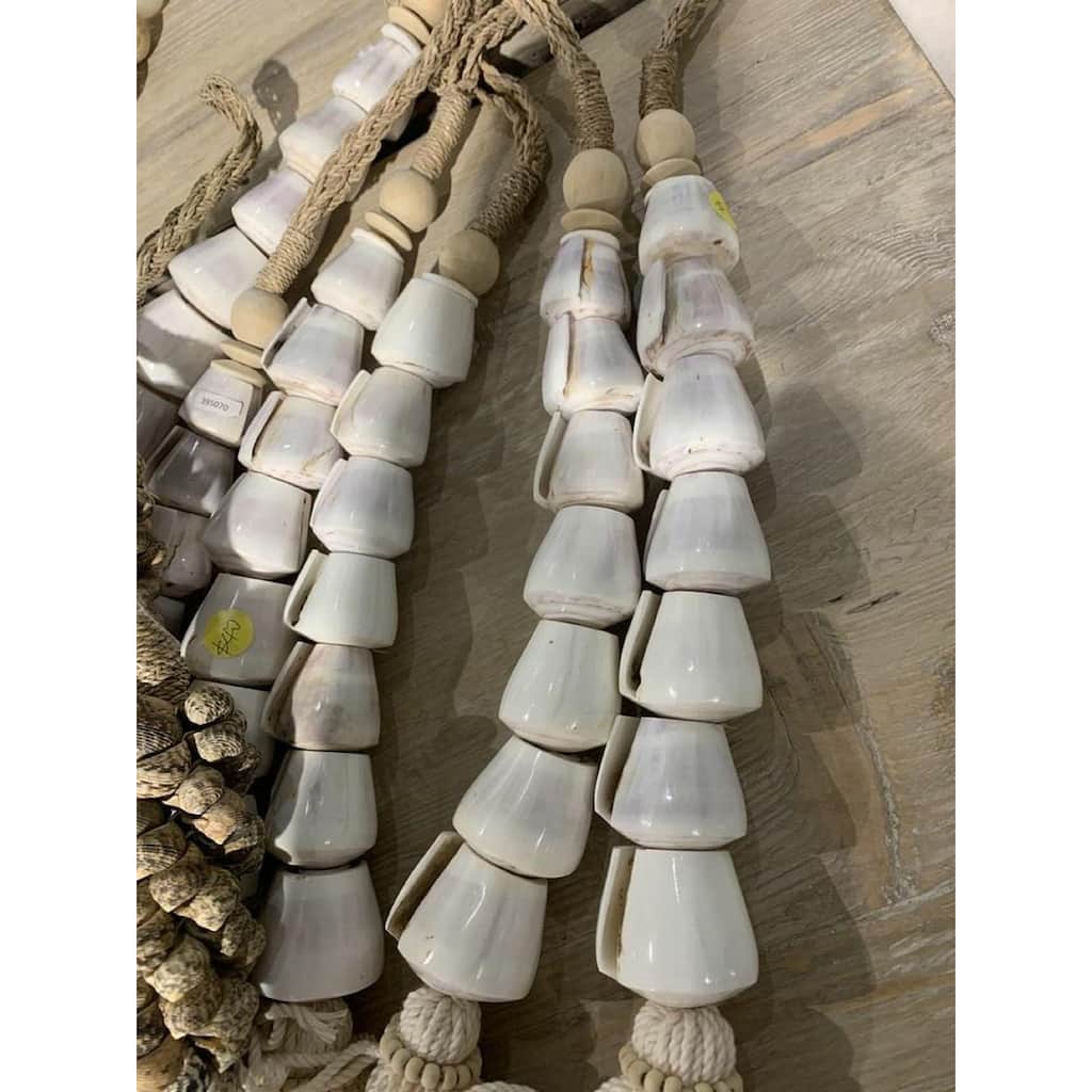 Artissance 26 in. Wide Five White Shell Tassels