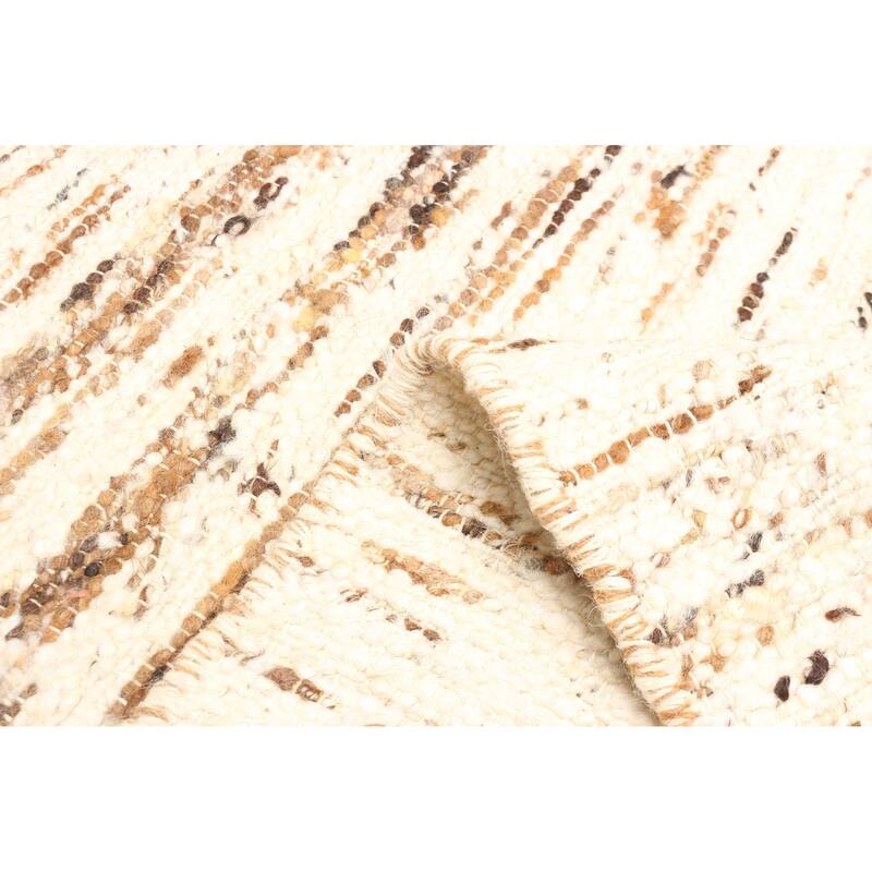 ECARPETGALLERY Braid weave Sienna Cream Wool Rug - 5'2 x 7'0