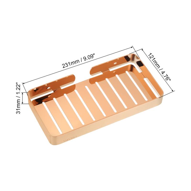 Wall Mounted Soap Dish Holder, 304 Stainless Steel Soap Tray - Rose Gold