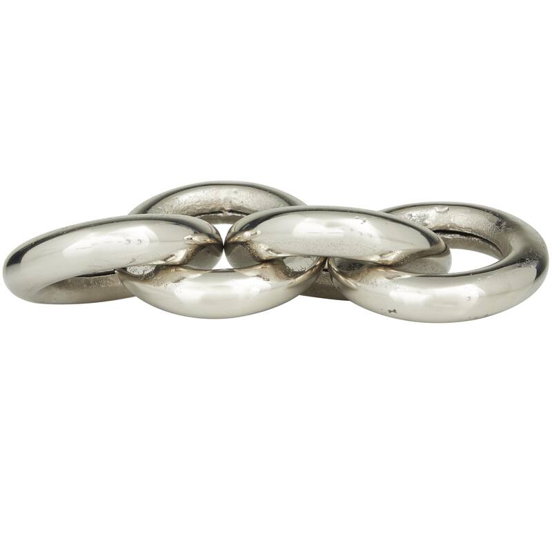 Aluminum Metal Chain Decorative Sculpture - Silver, Gold, Black- Roche River Decor