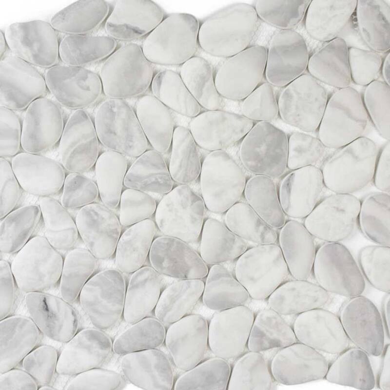 The Tile Life Huron Rock 12x12 Glacier Glass Pebble Floor & Wall Tile