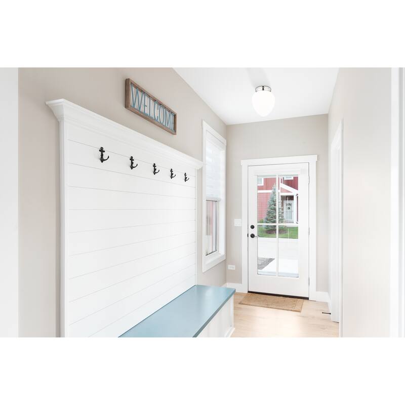Gideon by Z-Lite 1 Light Flush Mount in Polished Nickel with Etched Opal Glass Shade - Polished Nickel