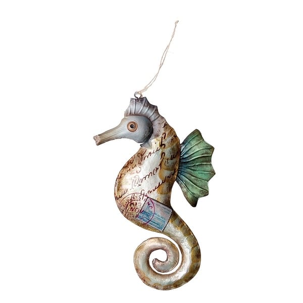 slide 2 of 2, Postcard Beach Seahorse Christmas Xmas Ornament