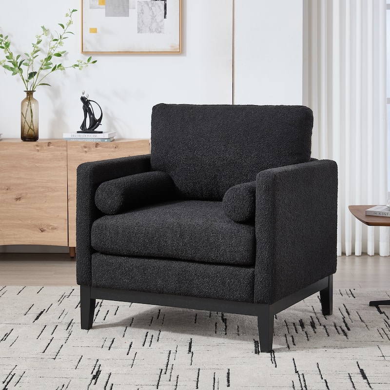 Boucle Armchair with Pillows