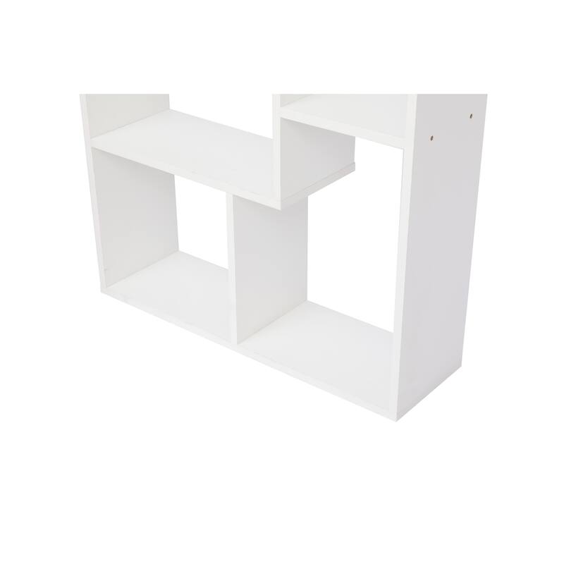 Asymmetrical Display Shelf & Bookcase, 5-Tier, Black