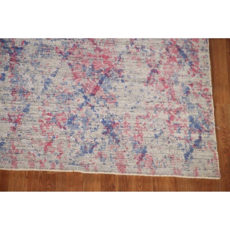 Trellis Abstract Modern Area Rug Handmade Wool Carpet - 8'0"x 10'0"