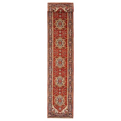 ECARPETGALLERY Hand-knotted Serapi Heritage Red Wool Rug - 2'7 x 20'1