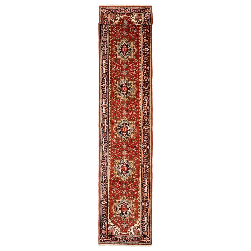 ECARPETGALLERY Hand-knotted Serapi Heritage Red Wool Rug - 2'7 x 20'1