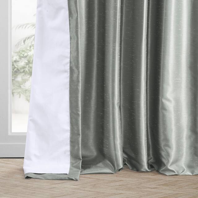 Exclusive Fabrics Solid Faux Dupioni Pleated Blackout Curtain Panel