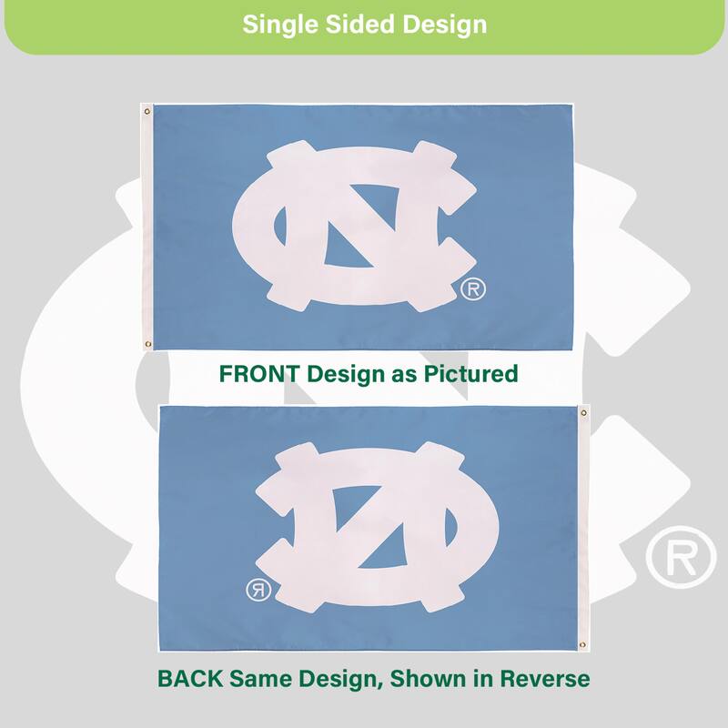 University of North Carolina Single Sided Flag w/ 2 Grommets, 3'x5'