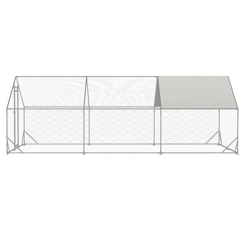 Large Metal Chicken Coop Walk-in Poultry Cage Chicken Run Pen Dog Kennel Duck House