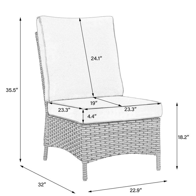 Rattan Outdoor Sectional Set with Modular Seating