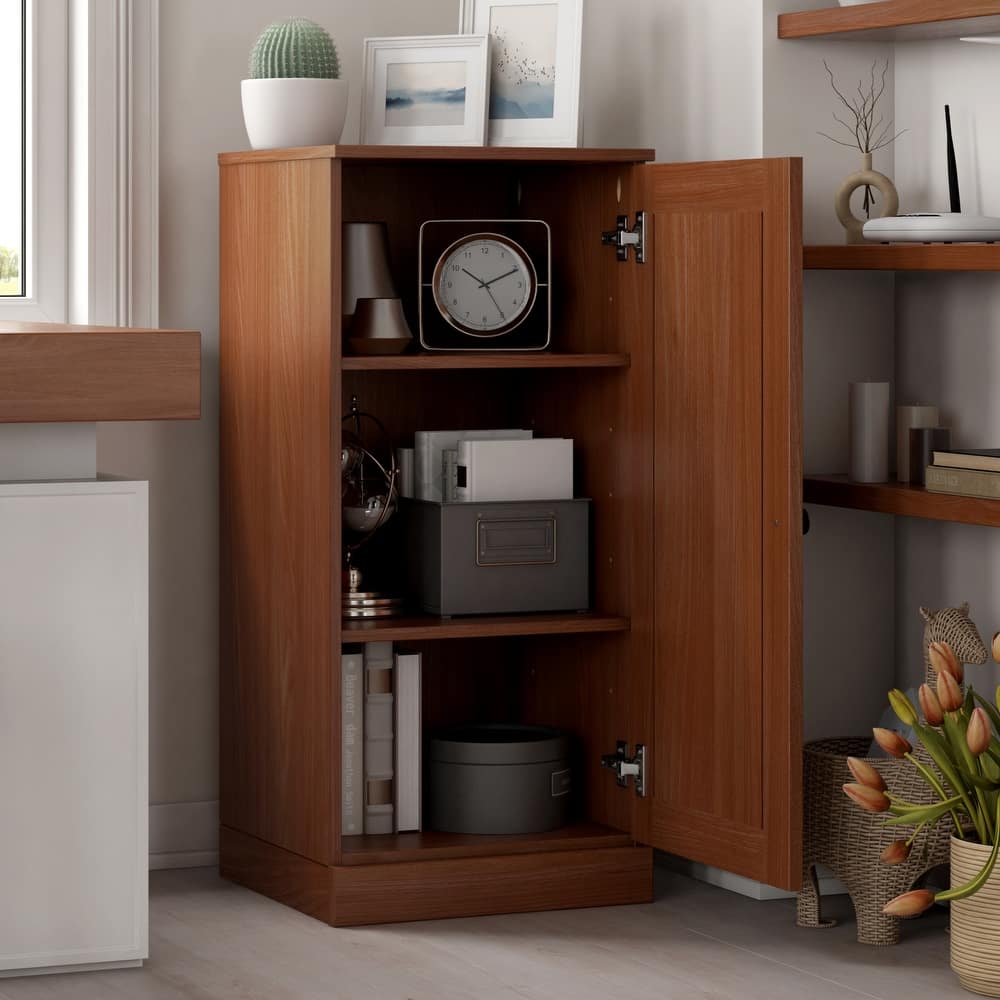 Palace Imports 100% Solid Wood 3-Shelf Bookcase with Raised Panel Door and Adjustable Shelves