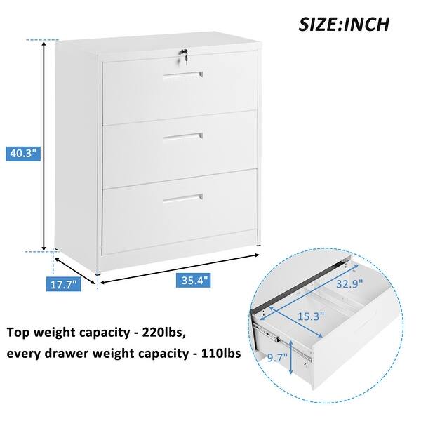 Shop Merax Heavy Duty Metal Lateral File Cabinet Lockable Overstock 30387824