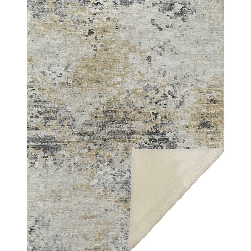 Premium Machine Washable ASB70 Abstract Modern Sherpa Throw Blanket